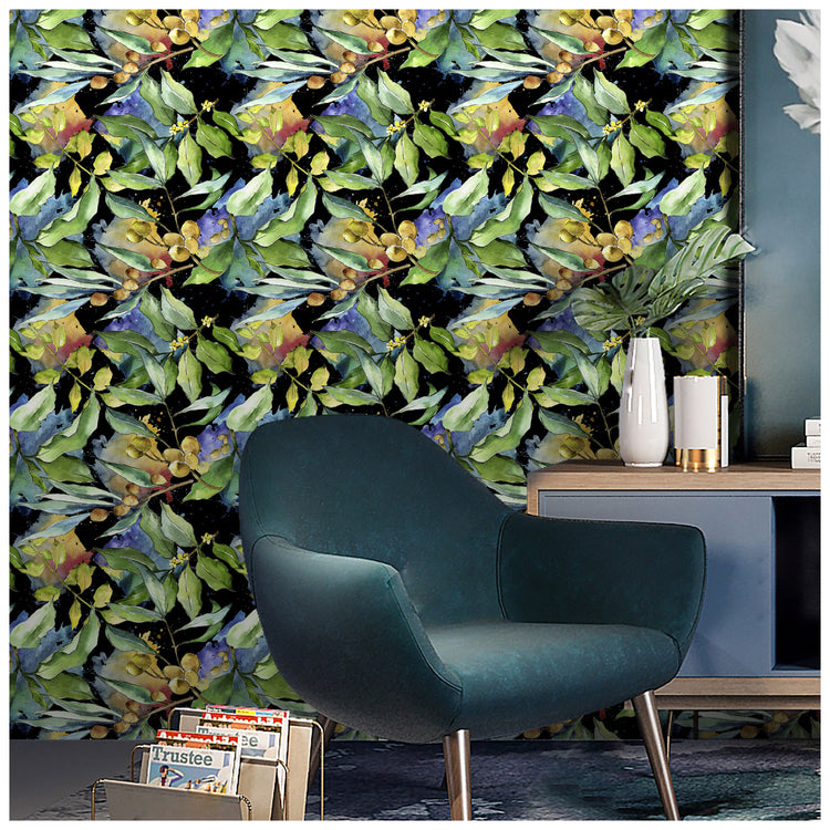 Abstract Tropical Leaves Stick on Peel and Stick Wallpaper Removable Contactpaper