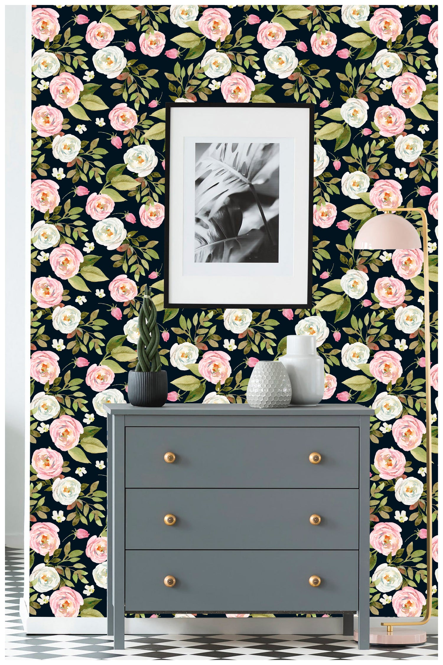 Vintage Floral Wallpaper Self Adhesive Contact Paper Shelves Drawer Shelf  Liner