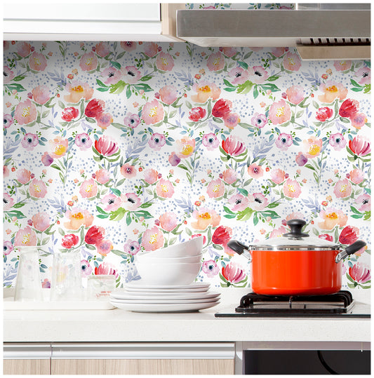 HaokHome 93091 Floral Peel and Stick Wallpaper Vinyl Texture Self Adhesive Home Decor