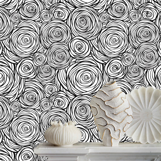 Haokhome 93103 Abstract Wallpaper Geometric Rose Peel and Stick Wallpaper Black and White Wallpaper