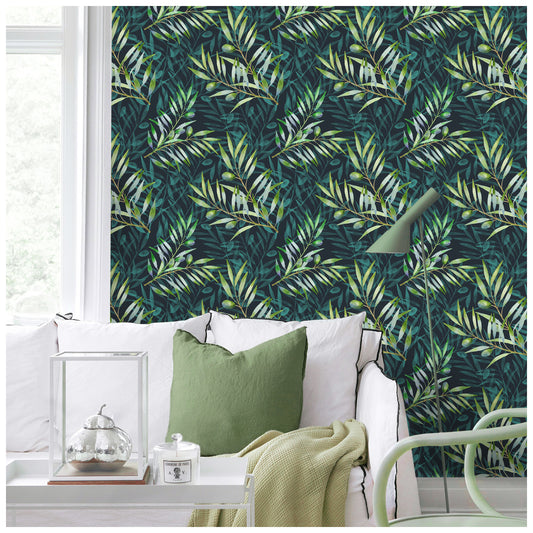 HaokHome 93138 Forest Leaves Peel and Stick Wallpaper Removable Stick on Home Decor