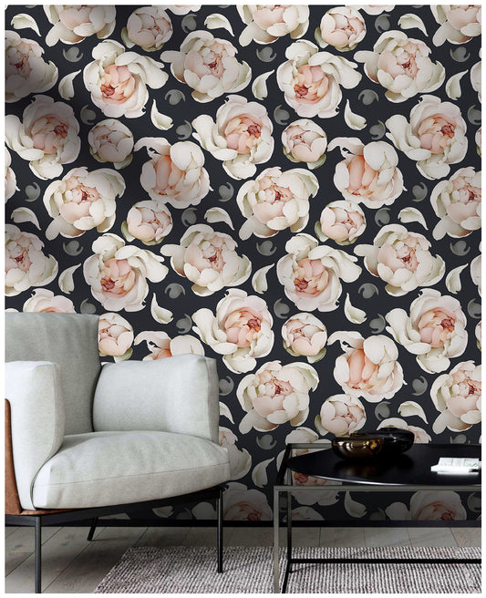HaokHome 93254-1 Floral Wallpaper Peel and Stick Removable Vinyl Stick on Contact Wall Paper