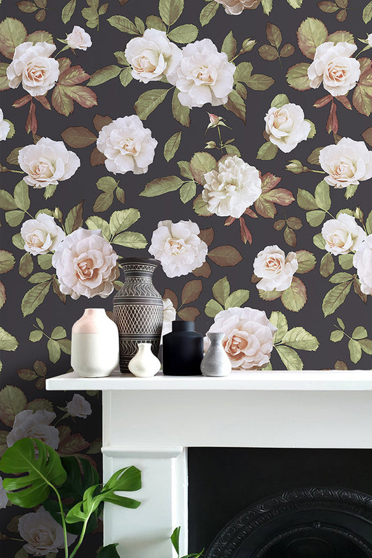 HaokHome 93021 Watercolor Green Tulip Floral Peel and Stick Wallpaper