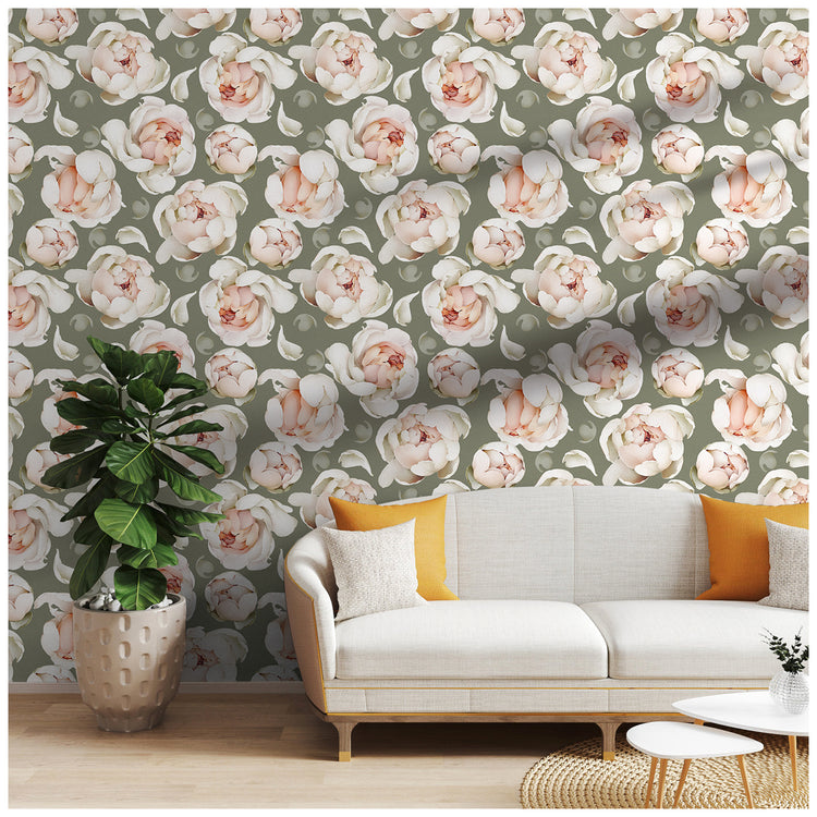 Removable Wallpaper Peel and Stick Contact Paper Floral Oliva Wall Decor