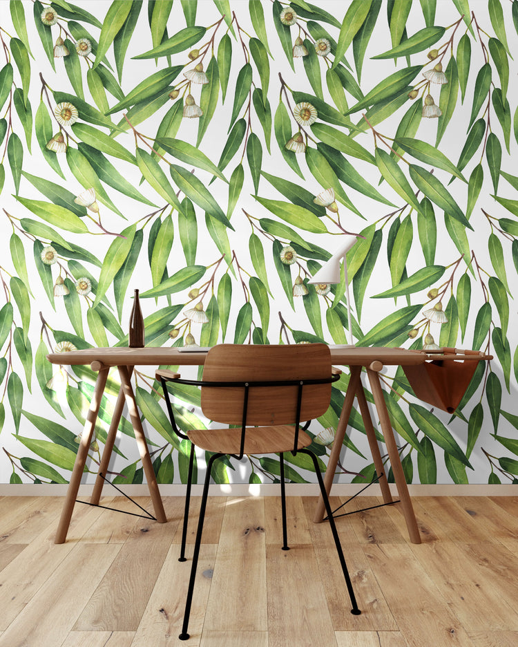 Green Floral Leaf Contact Paper Peel and Stick Wallpaper DIY Boho Wall Decor