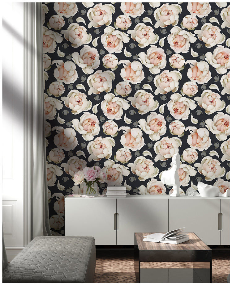 HaokHome 93254-1 Floral Wallpaper Peel and Stick Removable Vinyl Stick on Contact Wall Paper