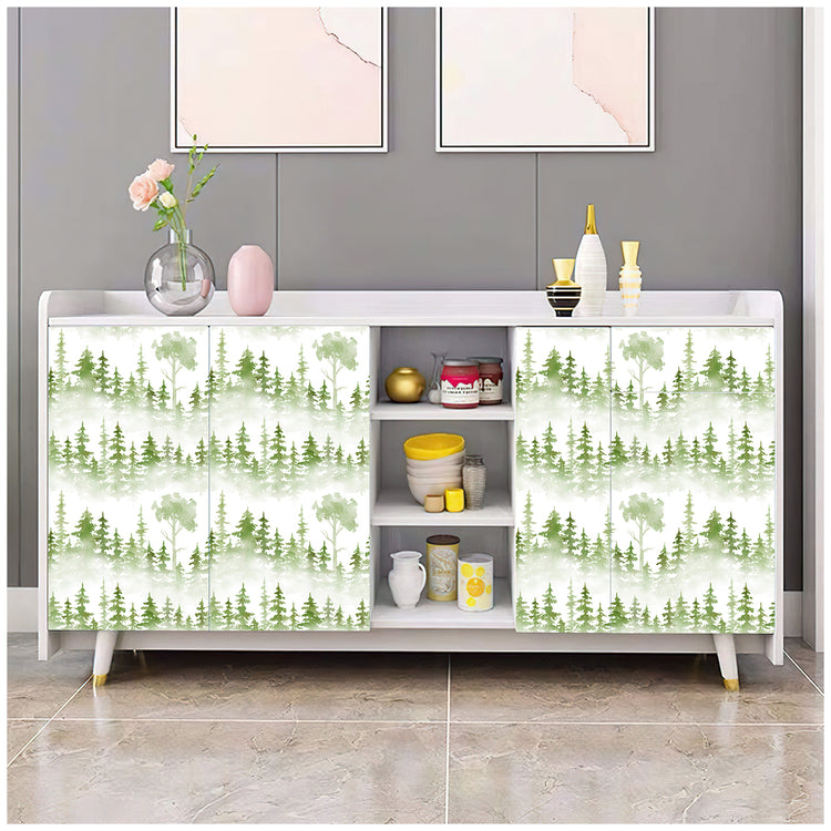 Green Forest Peel and Stick Wallpaper Boho Tree Removable Contact Wallpaper