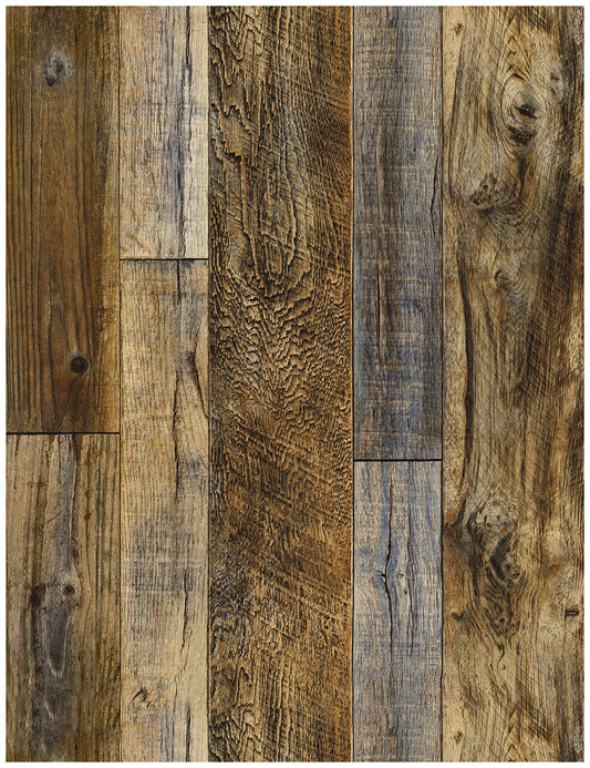 HaokHome 92048-2 Shiplap Wood Wallpaper Brown Distressed Plank Farmhouse Wallpaper