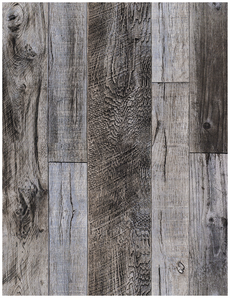 Distressed Wood Plank Shiplap Wallpaper Grey
