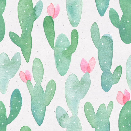 Watercolor Cactus Peel and Stick Wallpaper Removable Contact Wall Paper Sticker Pull for Cabinets Lockers, Green and Pink