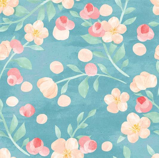 Watercolor Floral Contact Paper for Cabinets Shelf Liner Peel and Stick Blue Removable Self Adhesive Wall Paper