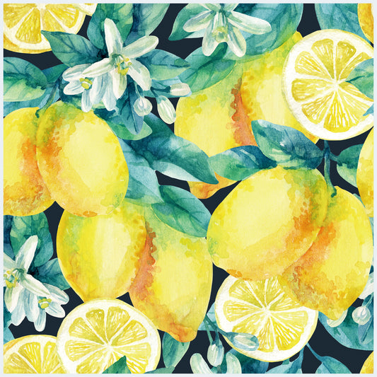 HaokHome 93036 Summer Lemon Tree Wallpaper Peel and Stick Boho Fruit Textured Wall Paper Removable for Bedroom Nursery Decorations, Green/Yellow