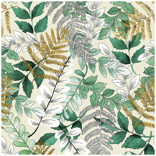 HaokHome 93060 Leaves Forest Peel and Stick Wallpaper Removable Vinyl Self Adhesive Home Decor