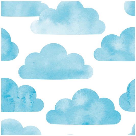 HaokHome 93061-1 Blue Peel and Stick Wallpaper Watercolor Clouds Wallpaper for Cabinets Drawers Stairs Rooms Wall Contact Paper