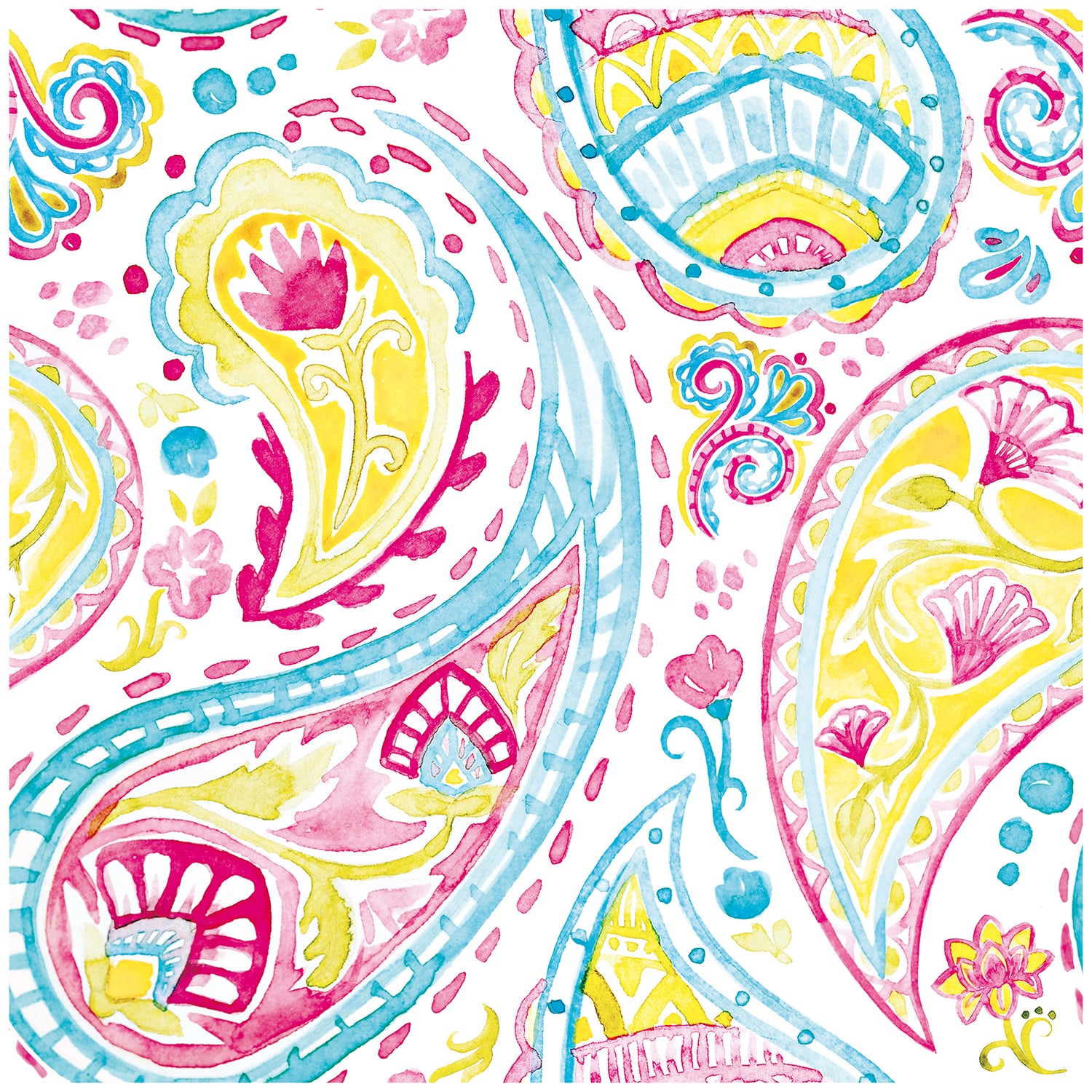 colorful paisley pattern wallpaper