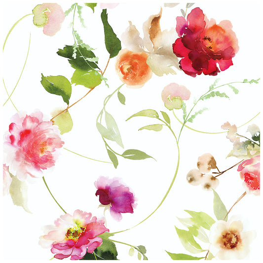 Victoria Wallpaper Peel and Stick  with Watercolor Peony Vintage Floral Wallpaper