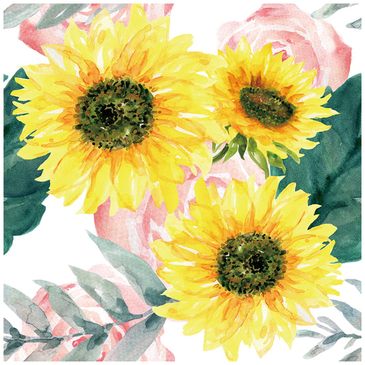 HaokHome 93082 Sunflower Peel and Stick Wallpaper Floral Yellow Wall Contact Paper for Bedroom Living Room Wall Decor