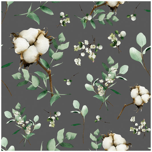 HaokHome 93097 Boho Wallpaper Peel and Stick Eucalyptus Cotton Floral Wallpaper Removable Contact Wall Paper