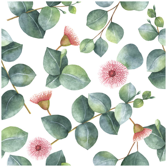HaokHome 93113 Leaves Wallpaper Peel and Stick Wallpaper Boho Green Pink for Walls