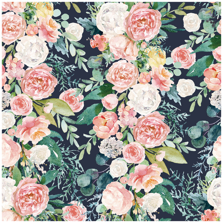 Rose Wallpaper Floral Peel and Stick Wallpaper Pink Blooming Flowers Bouquet Boho Contact Paper