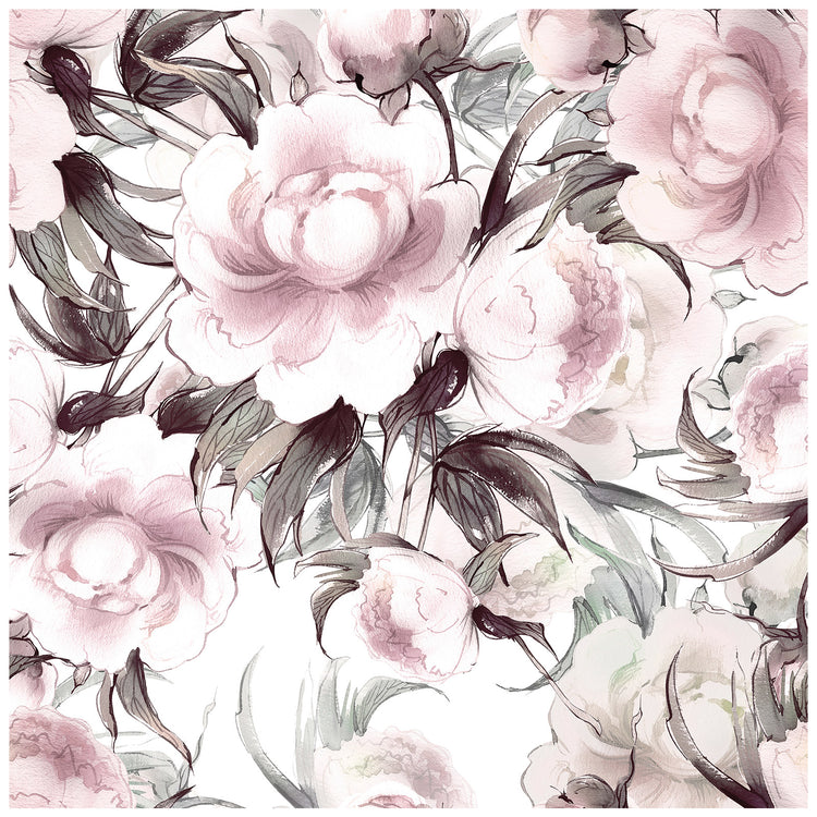 Peonies Floral Rose Peel and Stick Wallpaper Removable Vinyl Self Adhesive ContactPaper