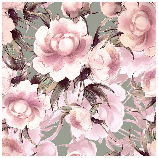 HaokHome 93154 Peonies Floral Peel and Stick Wallpaper Removable Home Decor Vinyl ContactPaper