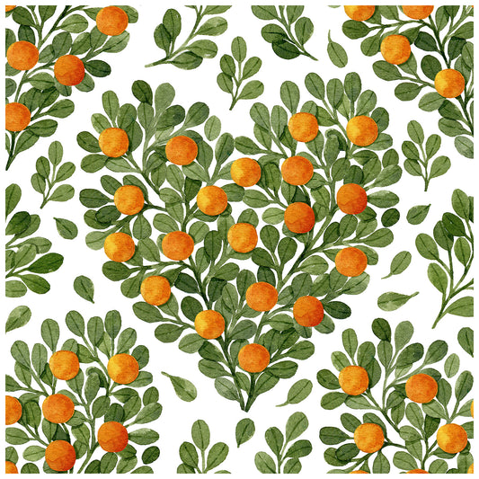 HaokHome 93162 Modern Leaves Heart Peel and Stick Wallpaper Removable Vinyl Orange Wall Decor