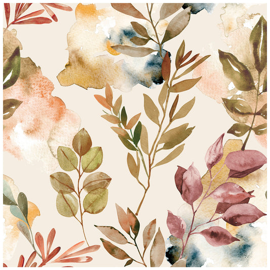 HaokHome 93194 Watercolor Floral Peel and Stick Wallpaper Removable Self Adhesive Home Decor