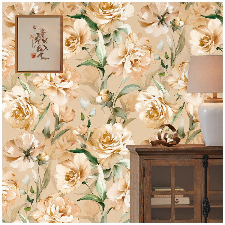 Blooming Rose Peel and Stick Wallpaper Removable Self Adhesive Decor
