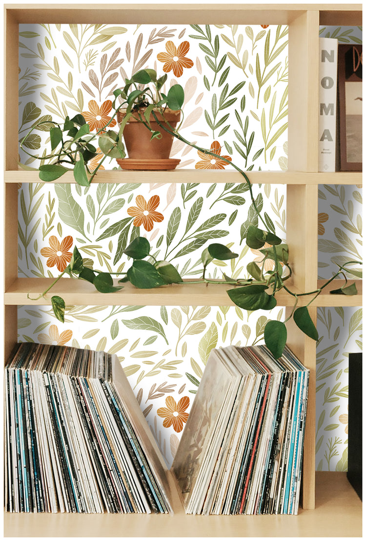 Leaves Boho Peel and Stick Wallpaper Removable Self Adhesive Wallpaper