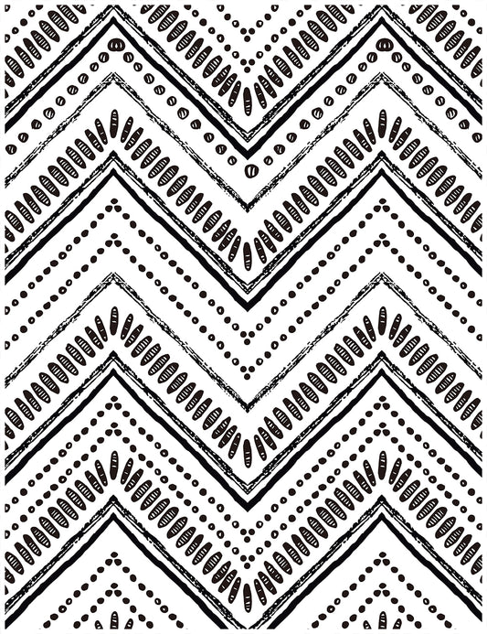 HaokHome 96022-1 Modern Boho Chevron Black and White Peel and Stick Wallpaper