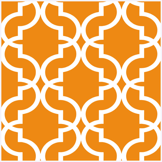 HaokHome 96027-2 Peel and Stick Wallpaper Orange Trellis Geometric Self Adhesive Removable Contact Paper Wall Mural