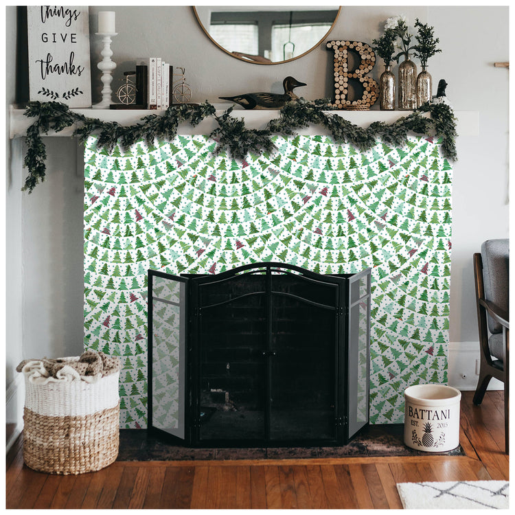 Green Christmas Tree Wallpaper Peel and Stick for Christmas Decorations Contact Paper