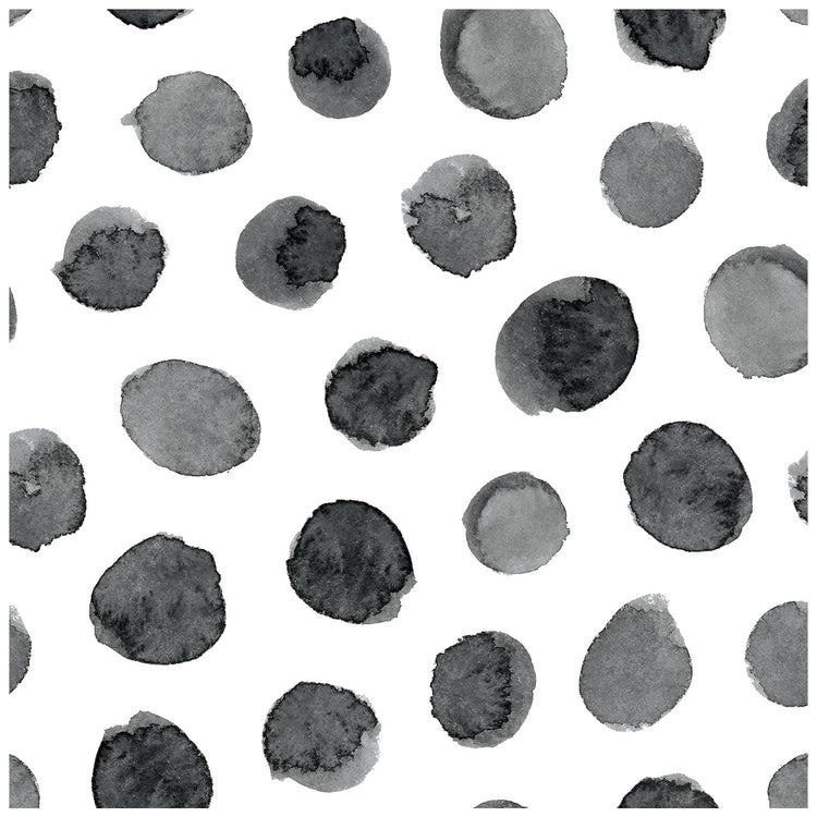Watercolor Black Dots Peel and Stick Wallpaper Polka Dots Brush Strokes Contact Wall Paper Rolls for Walls