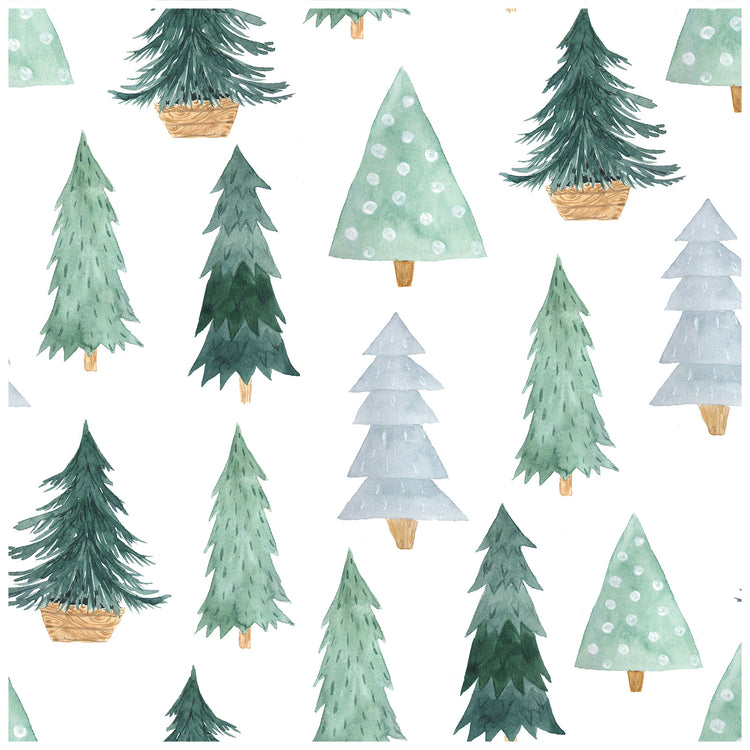 HaokHome 99030 Watercolor Christmas Tree Wallpaper Christmas Wall Decor Forest Wall Paper