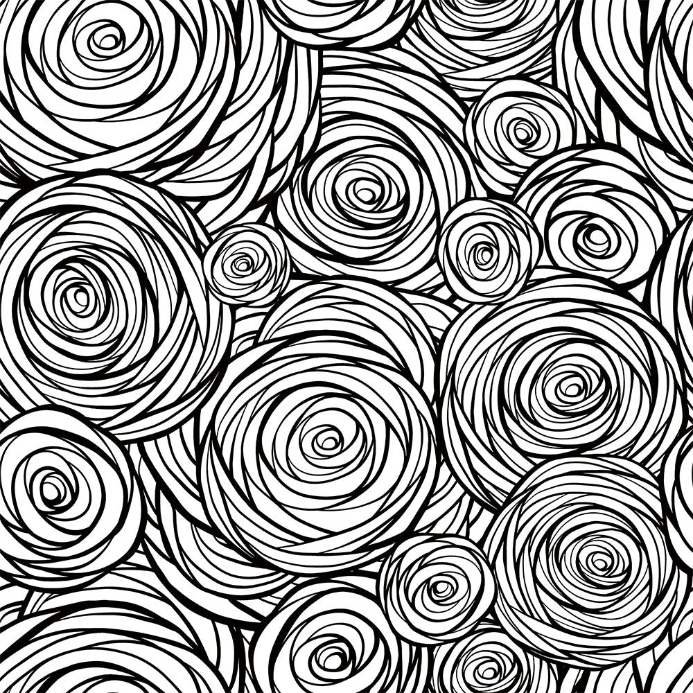 Abstract Wallpaper Geometric Rose Peel and Stick Wallpaper Black and White Wallpaper