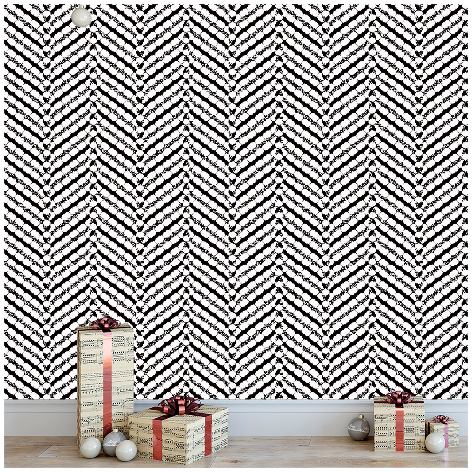 HaokHome 96045-1 Black Geometry Peel and Stick Wallpaper Removable self adhesive wallpaper