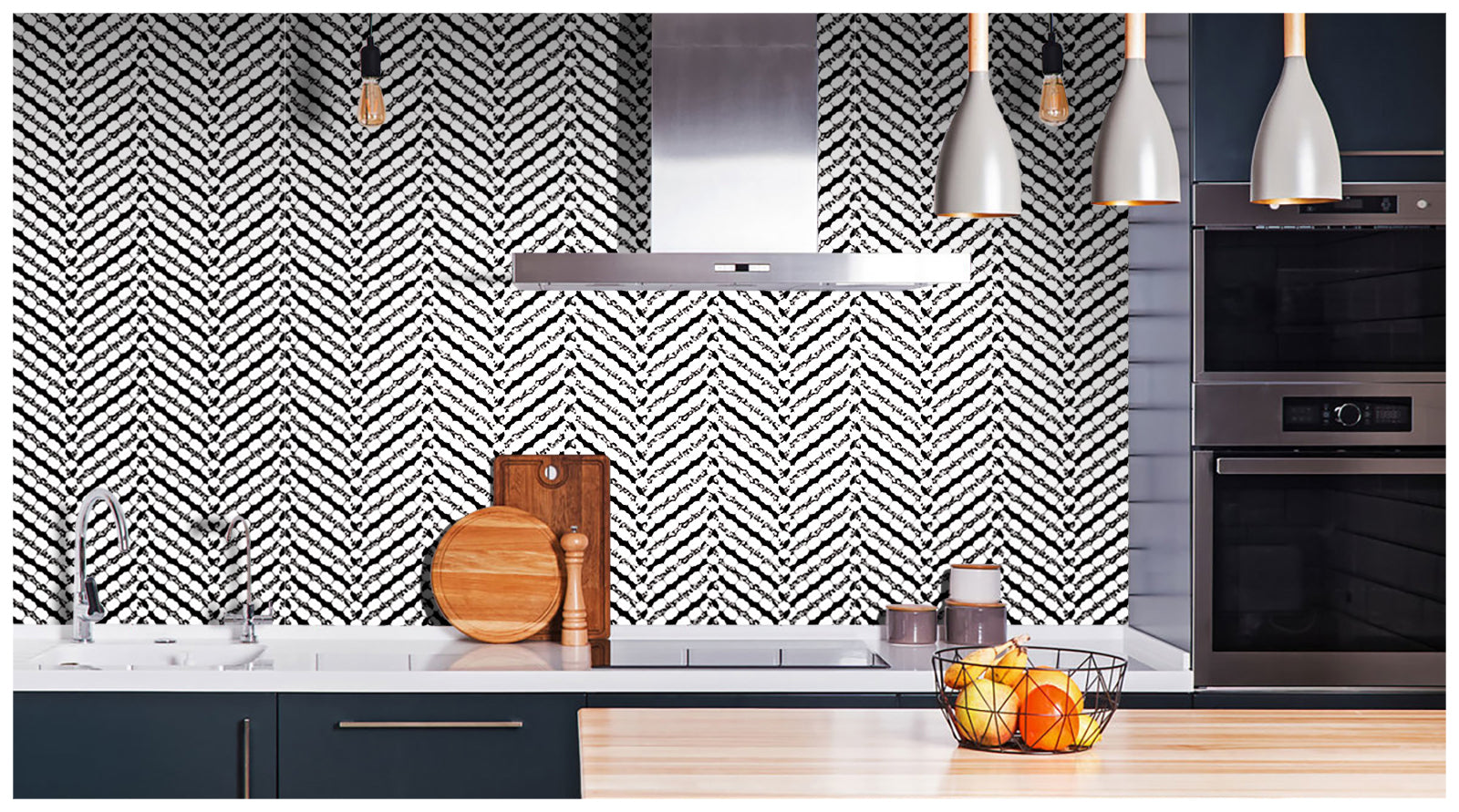 HaokHome 96045-1 Black Geometry Peel and Stick Wallpaper Removable self adhesive wallpaper