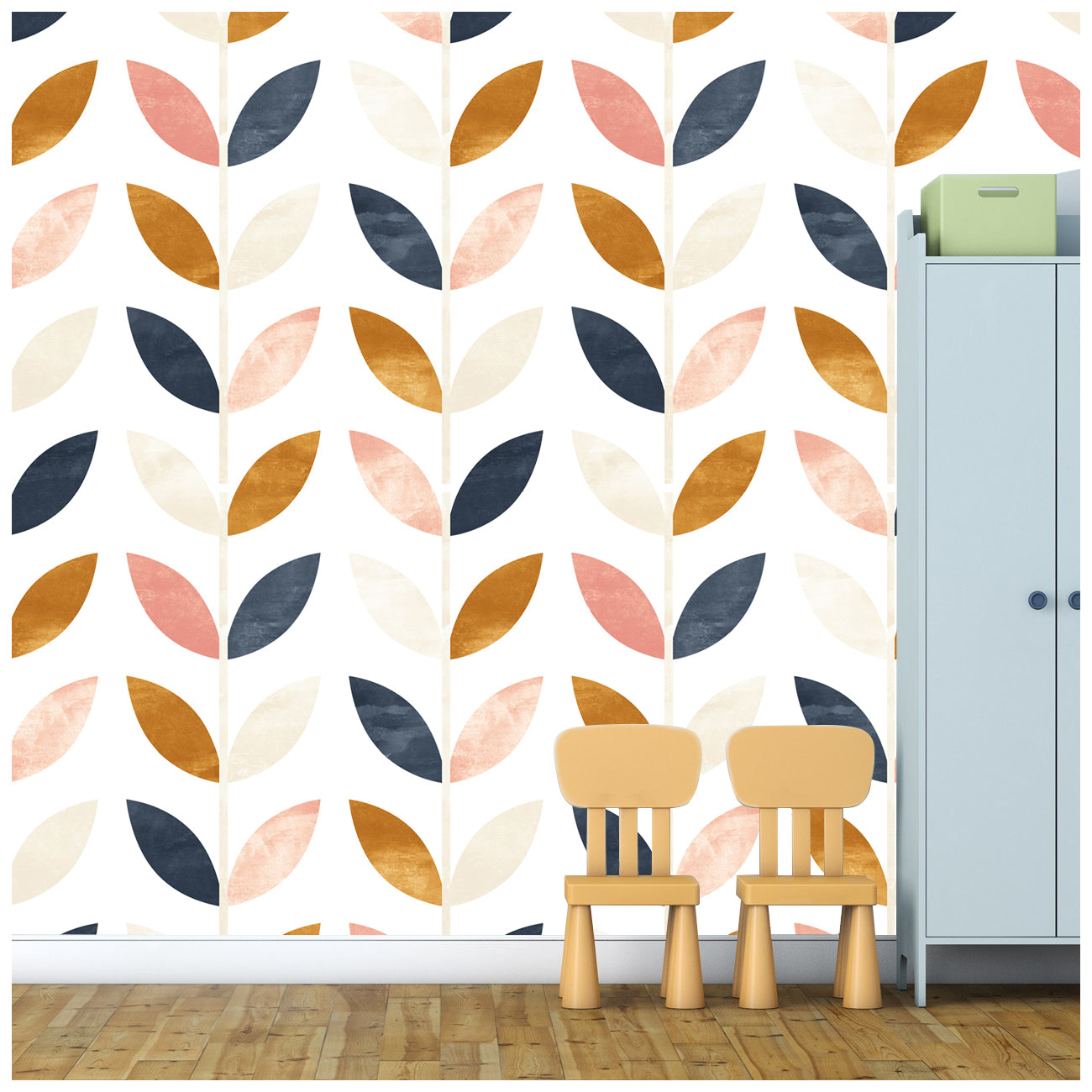 HaokHome 93017 Boho Wallpaper Leaf Decorative Adhesive Contact Paper for Nursery Living Room