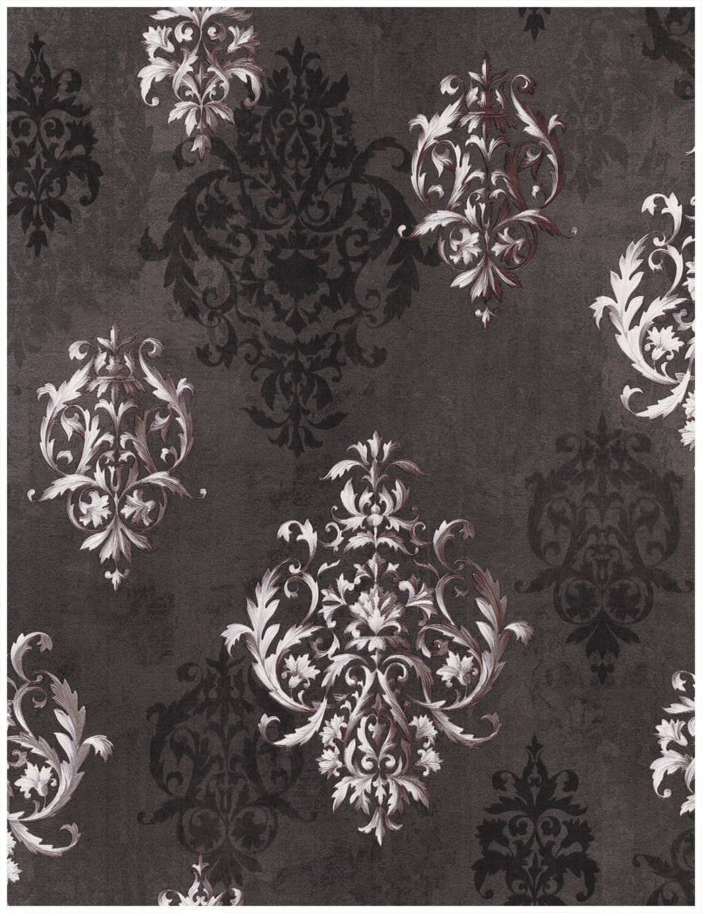 HaokHome 94006-2 Brown Damask Wallpaper Peel and Stick Vintage Self Adhesive Wallpaper