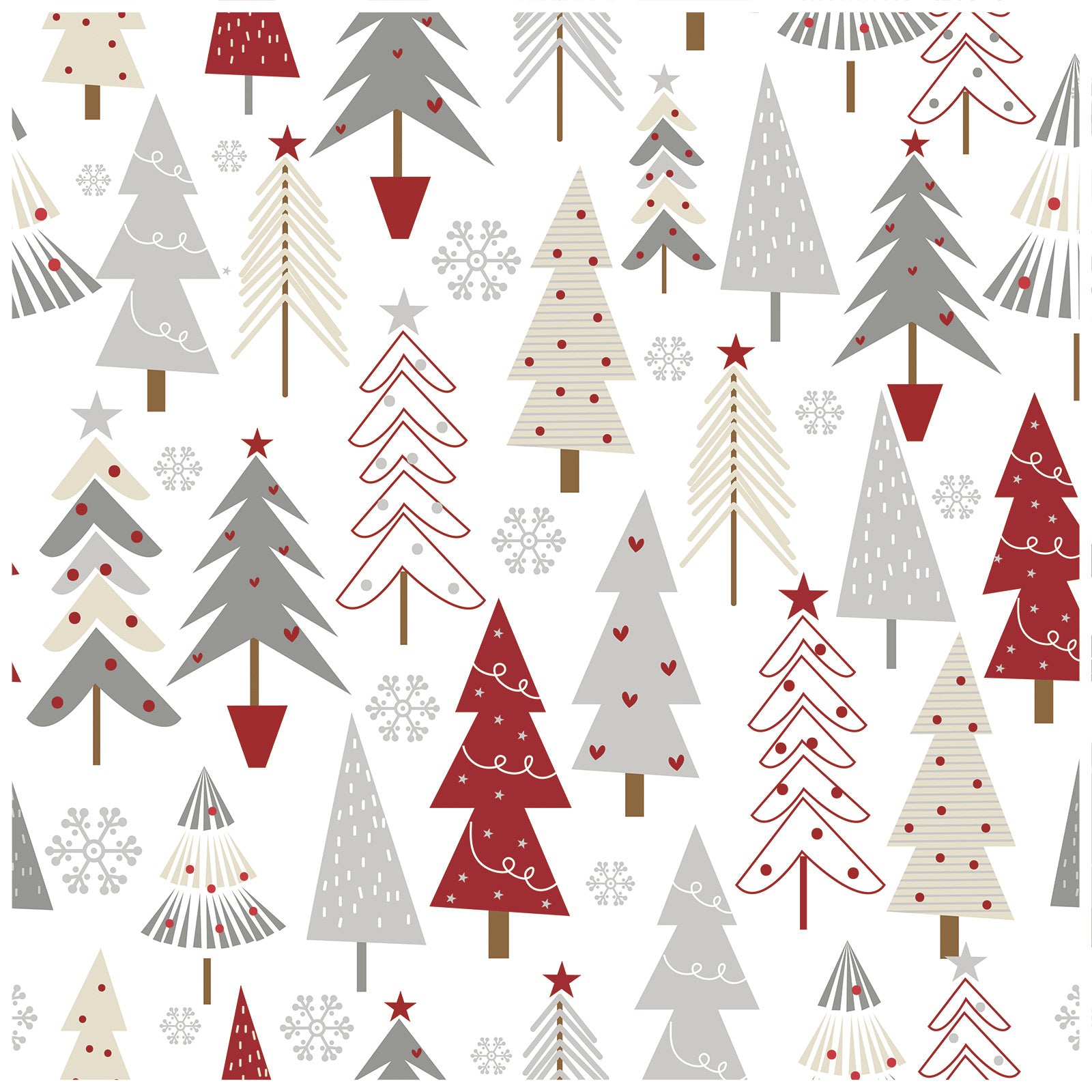 HaokHome 99032 Christmas Tree Contact Wall Paper Peel and Stick Wallpaper Red / White