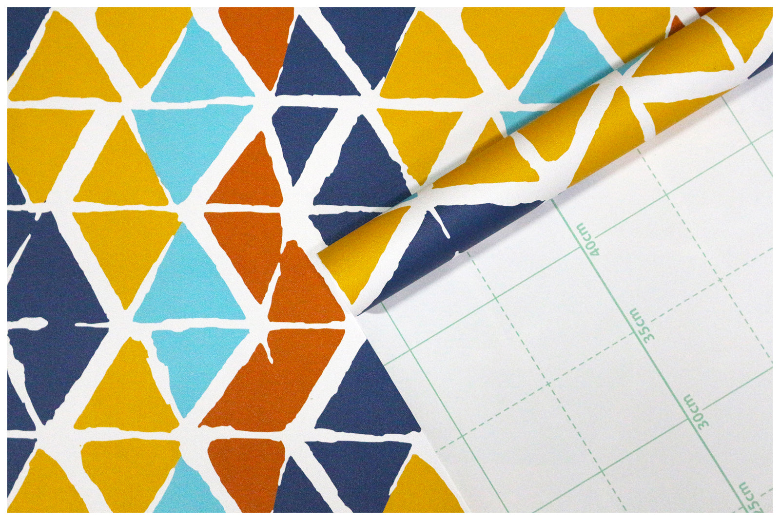 HaokHome 96037 Colorful Geometric Peel and Stick Wallpaper Triangle Rhombus Abstract Contact Paper Orange/Blue