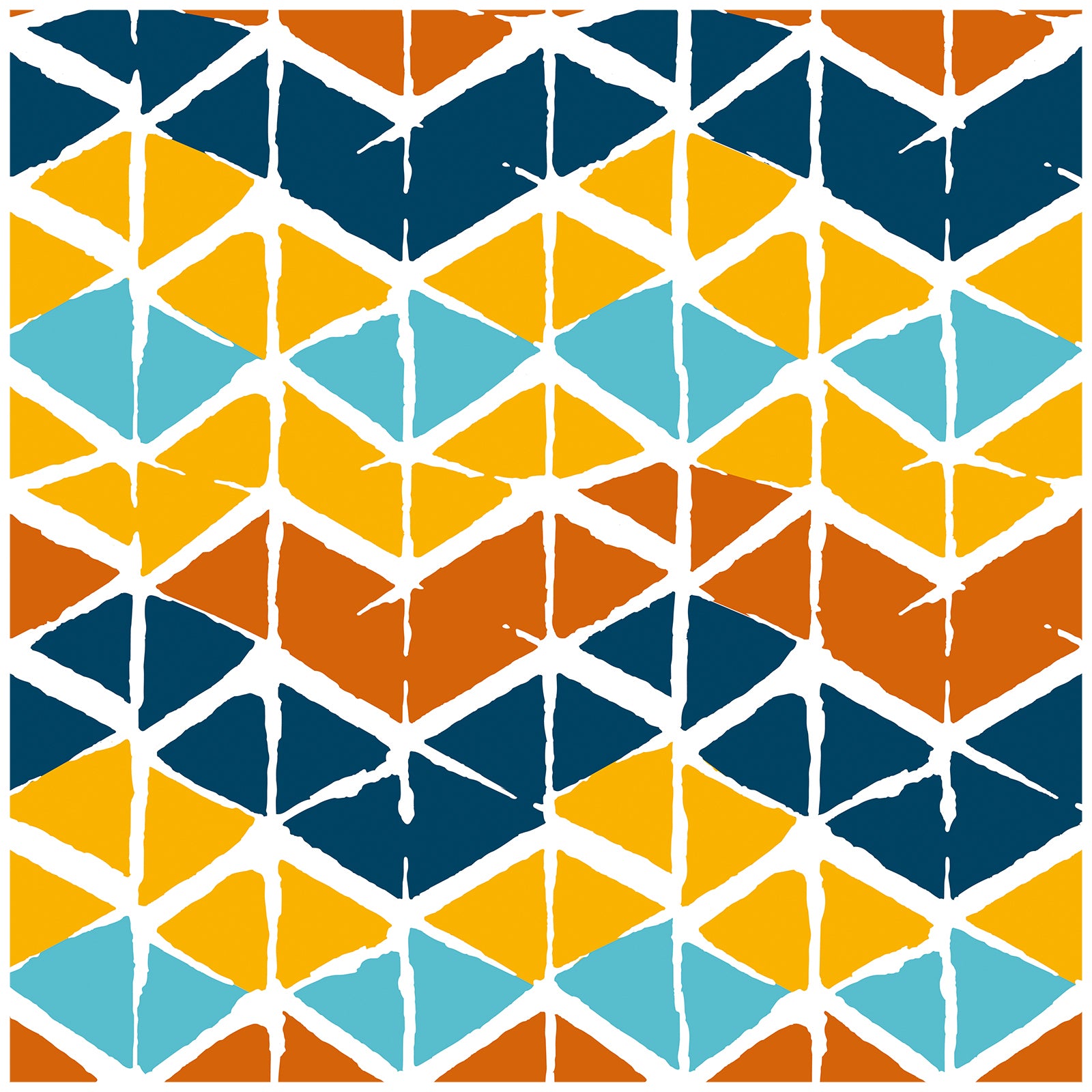 HaokHome 96037 Colorful Geometric Peel and Stick Wallpaper Triangle Rhombus Abstract Contact Paper Orange/Blue