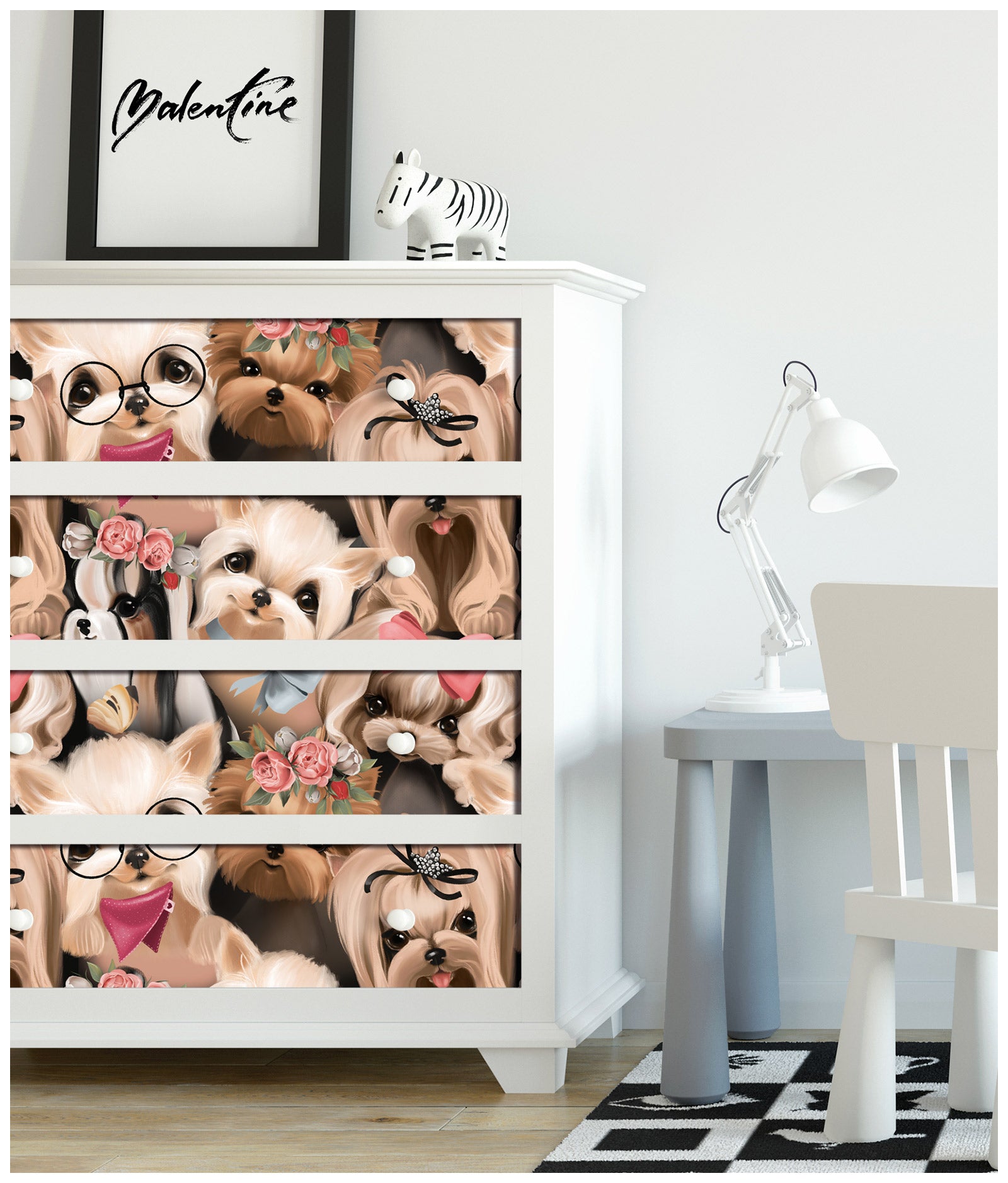 HaokHome 99044 Cute Animal Cartoon Dogs Puppy Pets Wallpaper Kids and Nursery Room Wall decor