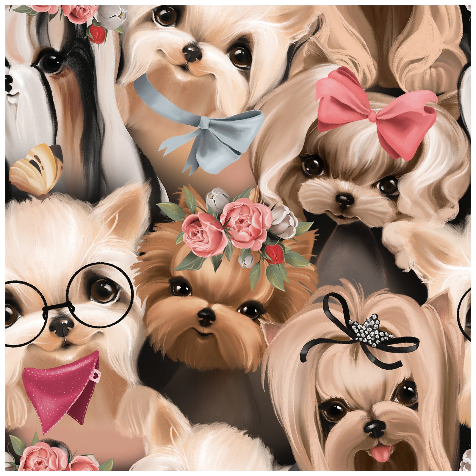 HaokHome 99044 Cute Animal Cartoon Dogs Puppy Pets Wallpaper Kids and Nursery Room Wall decor