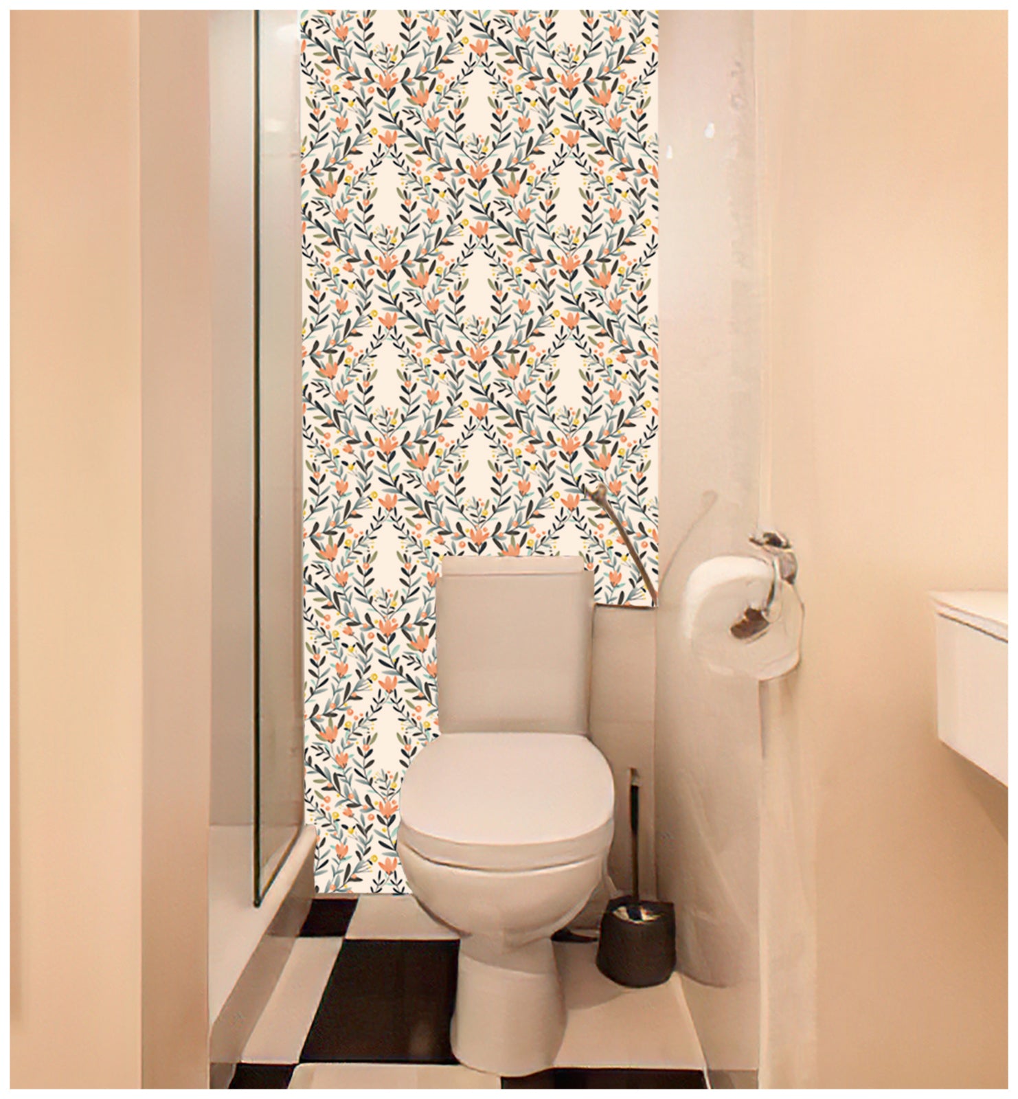 HaokHome 93050 Floral Damask Peel and Stick Wallpaper Vinyl Self Adhesive Home Decor