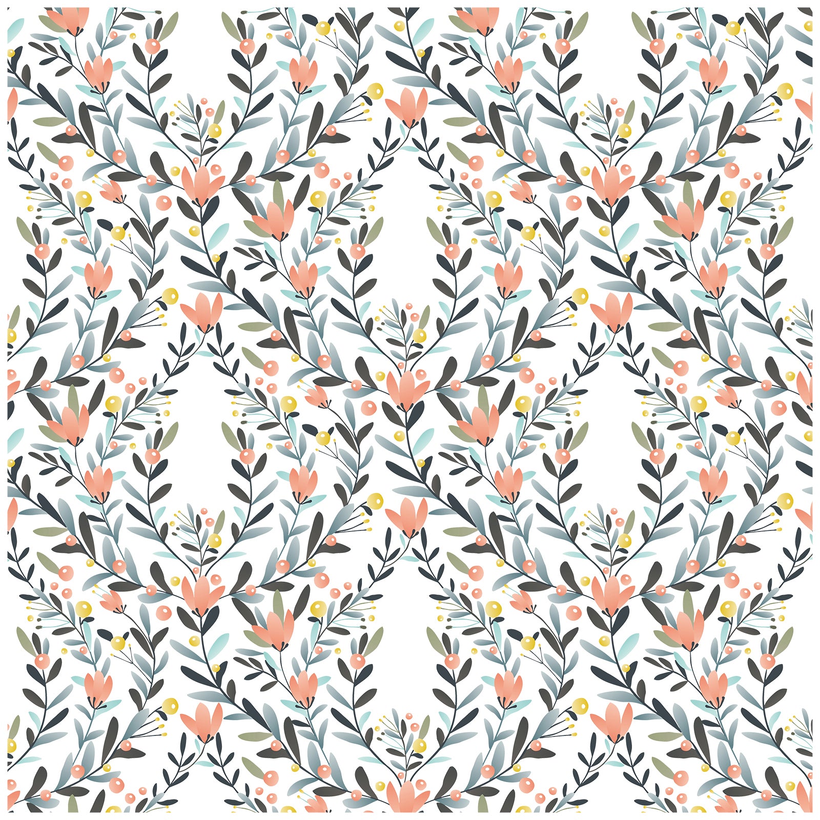 HaokHome 93050 Floral Damask Peel and Stick Wallpaper Vinyl Self Adhesive Home Decor