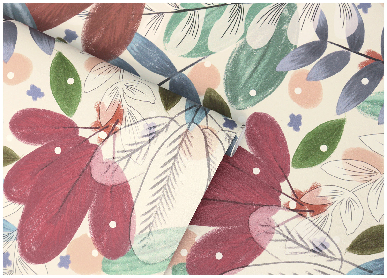 HaokHome 93059 Floral Leaf Peel and Stick Wallpaper Removable Vinyl Self Adhesive Home Decor