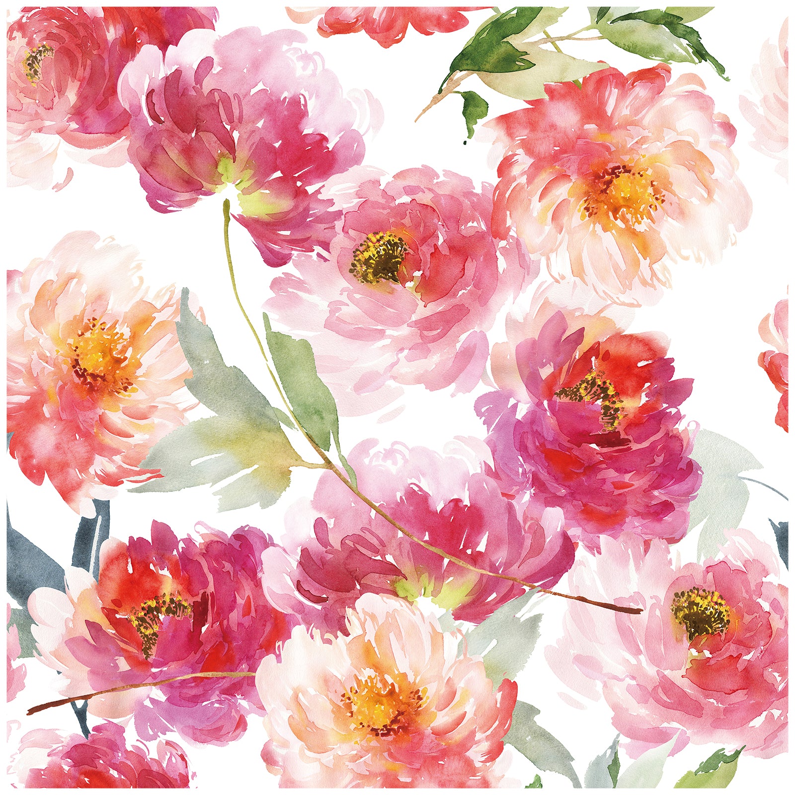 Floral Peel and Stick Wallpaper Sticker Pull Stick Contact Paper for Walls Pink Red Peony Vintage Wallpaper