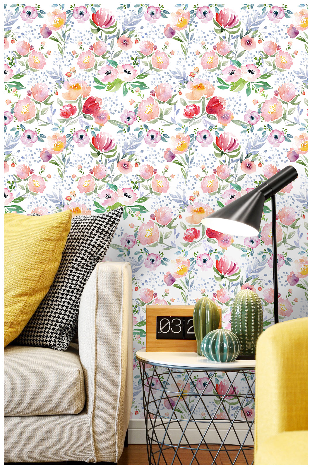 HaokHome 93091 Floral Peel and Stick Wallpaper Vinyl Texture Self Adhesive Home Decor